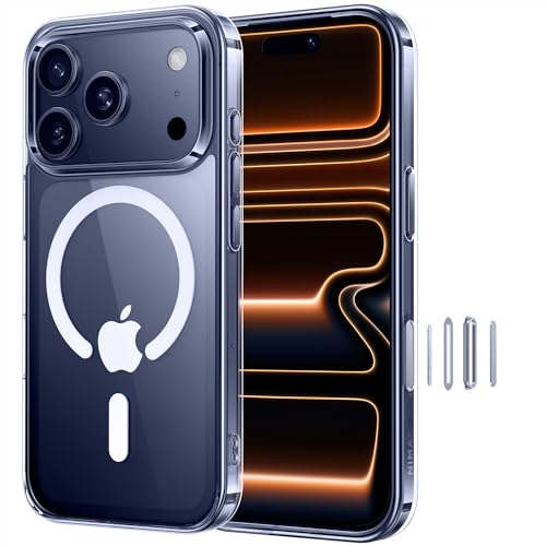 NIMASO for iPhone 17 Pro Max Case Clear, Compatible with MagSafe, Shockproof Military Grade Protection, Non-Yellowing, Slim Thin Magnetic Phone Case for iPhone 17 Pro Max, Clear - Image 1