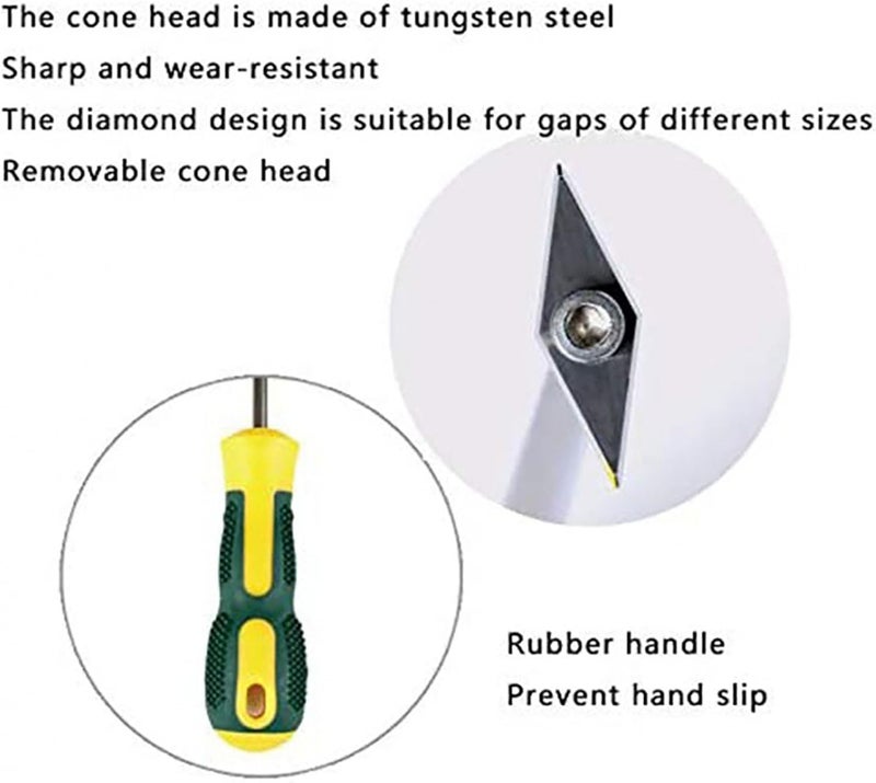 GoodTool 2 Pcs Grout Tool, Grout Raker, Tiling Toolsm, Sealant Remover, Bathroom Tile Tool, Hand Tools, Tool For removing Old Grout, Suitable For Tiles Kitchen Bathroom - Image 2