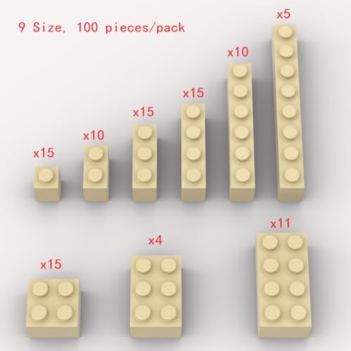 YUJHITP 100pcs Tan Classic Building Blocks Compatible with LEGO Age 6 - Image 5