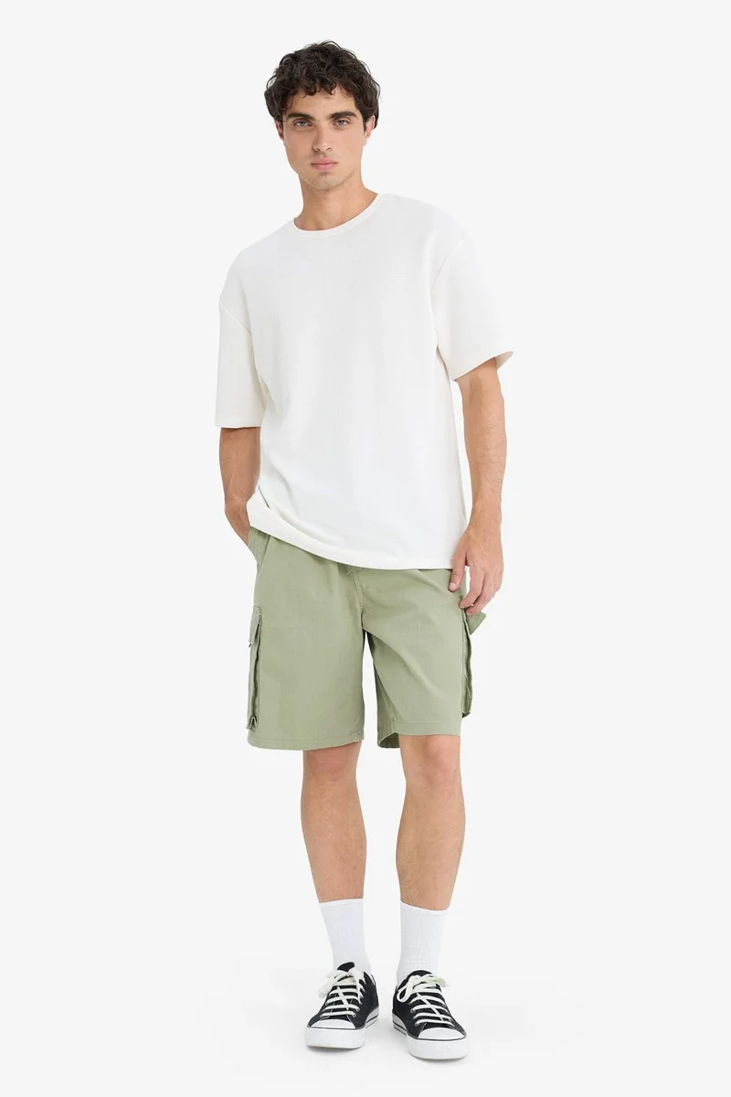 ديفاكتو Cargo Fit Gabardine Bermuda Shorts
