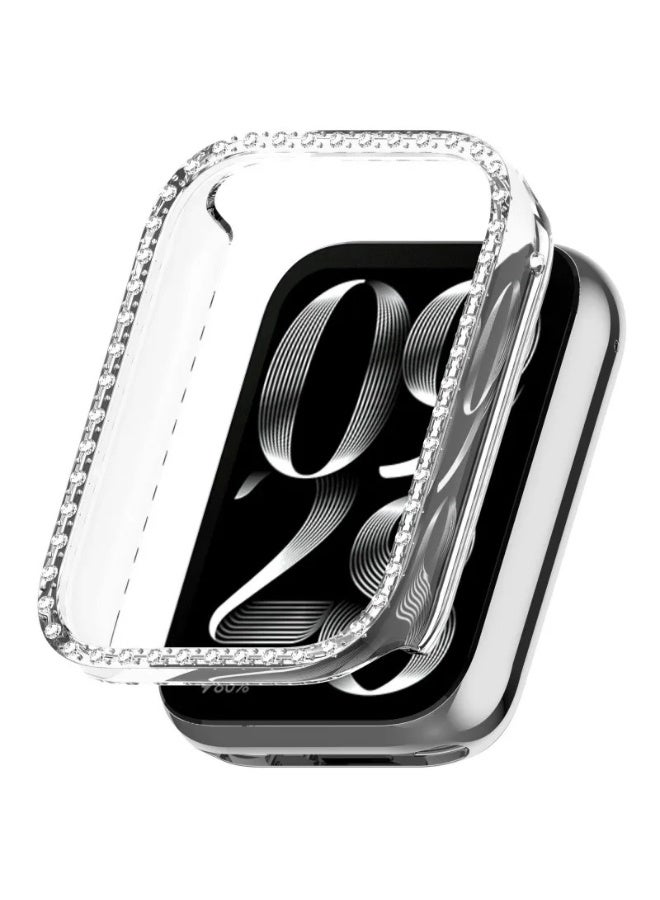 جراب حماية من الألماس من PC مع واقي شاشة مضاد للخدش لساعة Xiaomi Mi Band 8 Pro (شفاف) - Image 2