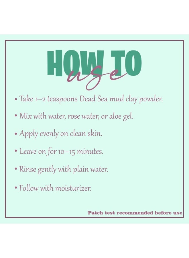 Mi Nature Dead Sea Mud Powder | 100g(4 oz) | 100% Pure Natural Mineral Rich Cleansing & Detox Mask| For Face, Body & Spa Care - Image 2