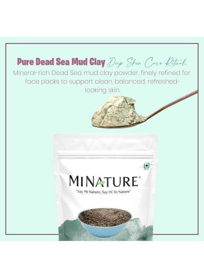 Mi Nature Dead Sea Mud Powder | 100g(4 oz) | 100% Pure Natural Mineral Rich Cleansing & Detox Mask| For Face, Body & Spa Care - Image 3