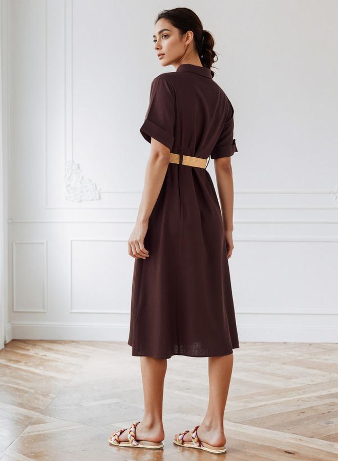 سبلاش فيڤ فستان قميص بقصة  بجيوب - Image 3