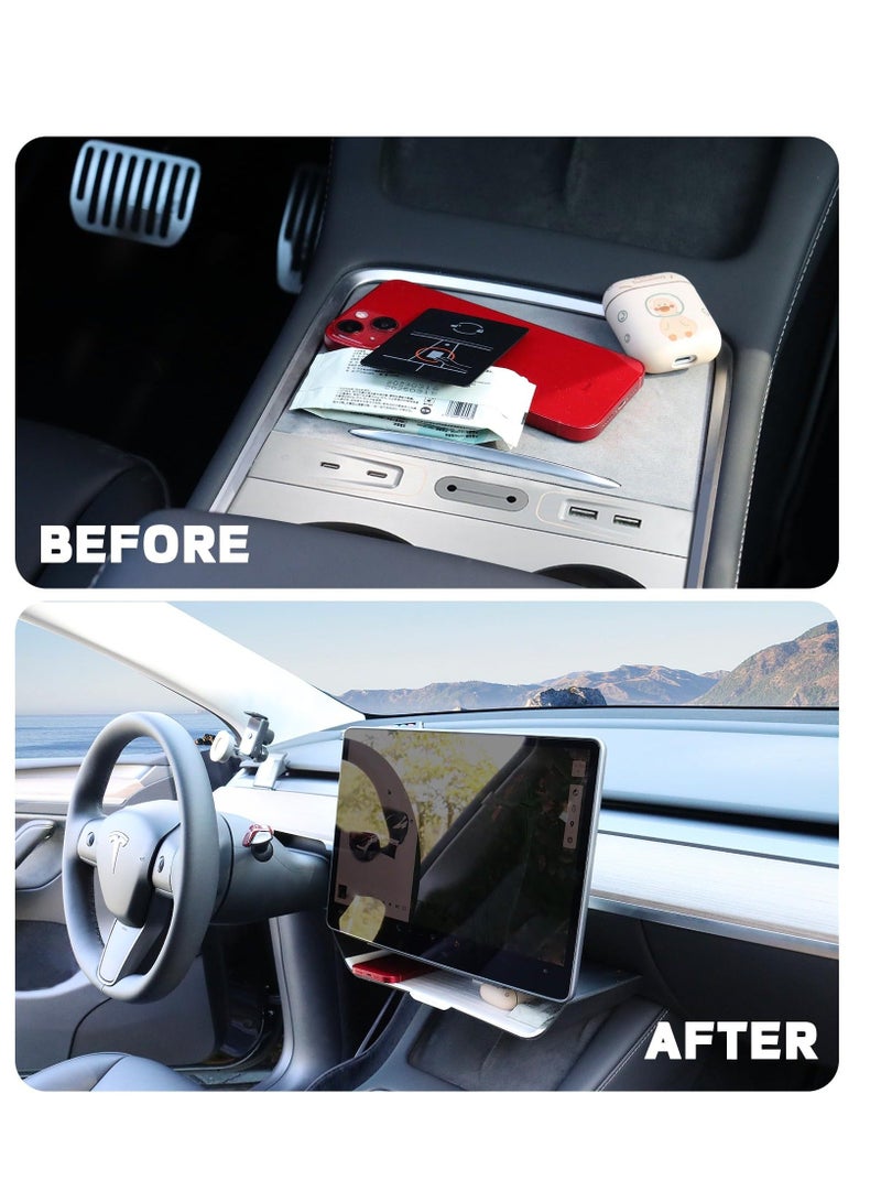 Console Organizer 2021-2023, for Tesla Model Y Model 3 Center Console Organizer Tary, Tesla Model 3 Model Y Accessories 2023 2022 2021 2020, Silicone Console Organizer - Image 3