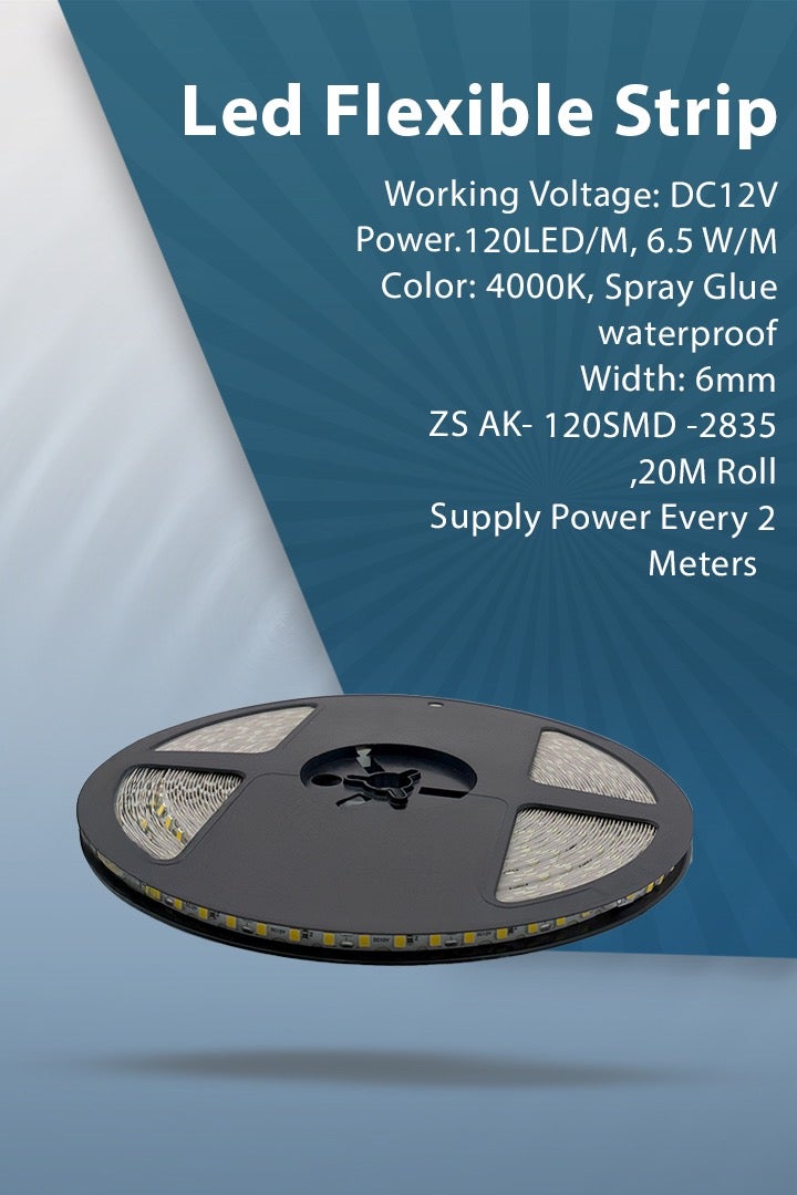 IDesign LED Zigzag Strip Light 4000K – 120 LEDs/m – 12V – 20 Meter Roll - Image 2