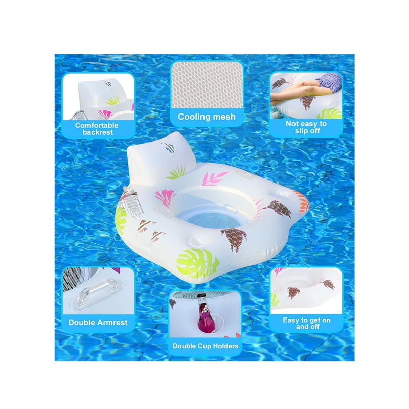 SOLARAE Inflatable Pool Floats Chair, Premium Recliner Pool Lounger, Solar Powered Water Floats, with Color Changing Light, 2 Cup Holders & 2 Armrests, Beach Float Pool Sofa, Pool Raft Lounge Pool Floaties - Image 5