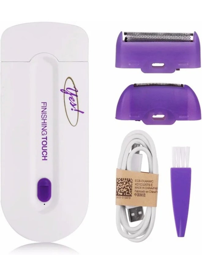 فينيشنج تاتش جهاز إزالة الشعر بالليزر المحمول– إزالة شعر فعالة ودائمة بدون ألم، شحن USB سريع، صغير وخفيف ومحمول، مع رؤوس ليزر متعددة لجميع مناطق الجسم والحساسة، مناسب للاستخدام في المنزل والسفر، يضمن بشرة ناعمة وسهولة وسرعة في إزالة الشعر - Image 1