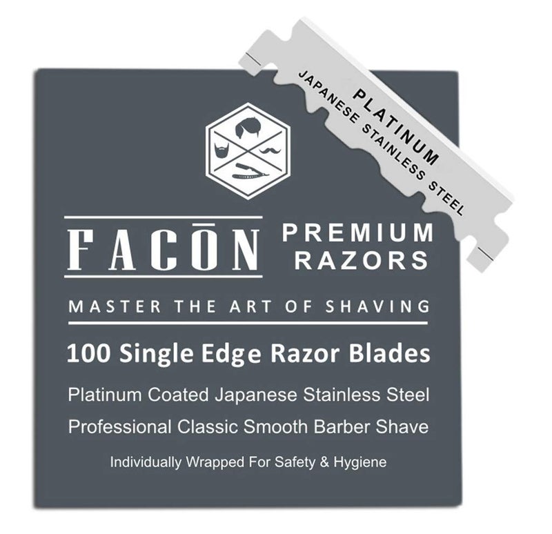 100 Facn Platinum Japanese Stainless Steel Single Edge Razor Blades for Professional Barber Straight Razor  200 Shaves