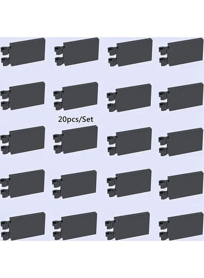 15Pcs Black Rectangular Flag Mini Building Blocks DIY Creative Play Educational Toys - Image 1