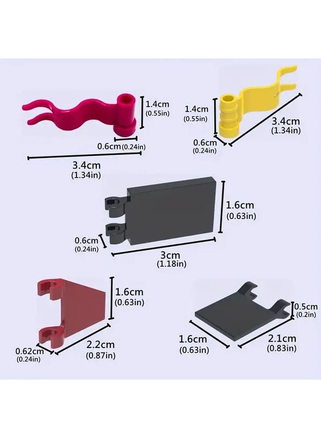 15Pcs Black Rectangular Flag Mini Building Blocks DIY Creative Play Educational Toys - Image 3