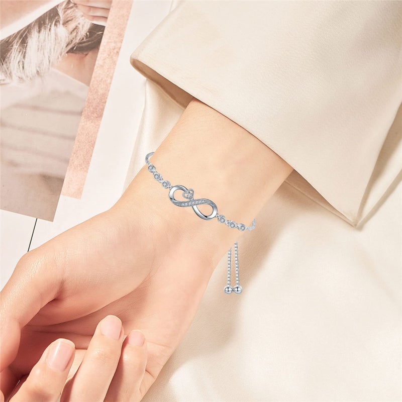 DESIMTION Gifts for Women Girlfriend Teen Girls,Infinity Heart Bracelets for Women,Valentines Day Birthday Mother's Day Presents for Mom Her Wife from Boyfriend Husband - Image 3