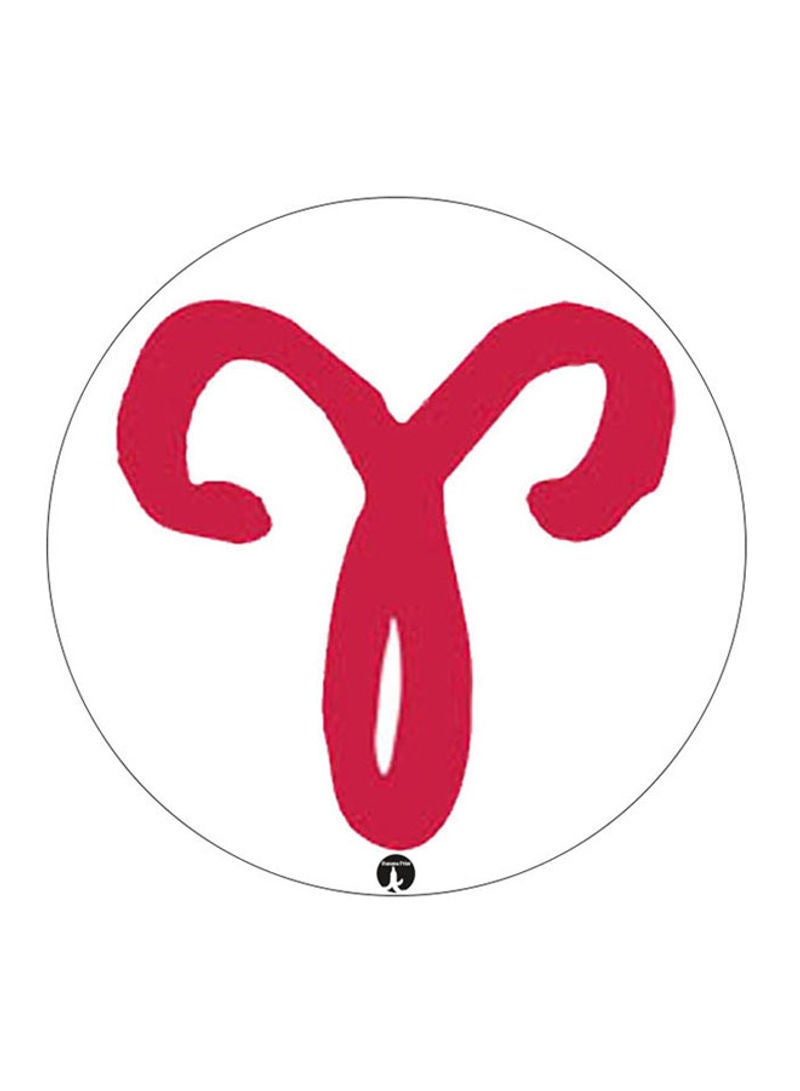 Zodiac Sign Aries Printed Mouse Pad  Red