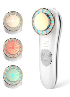 Facial Massager Skin Tightening Machine, 3 Color LED Light Therapy Machine, 7 in 1 Radio Frequency Beauty Machine EMS Face Massager Anti Aging and Rejuvenation Device