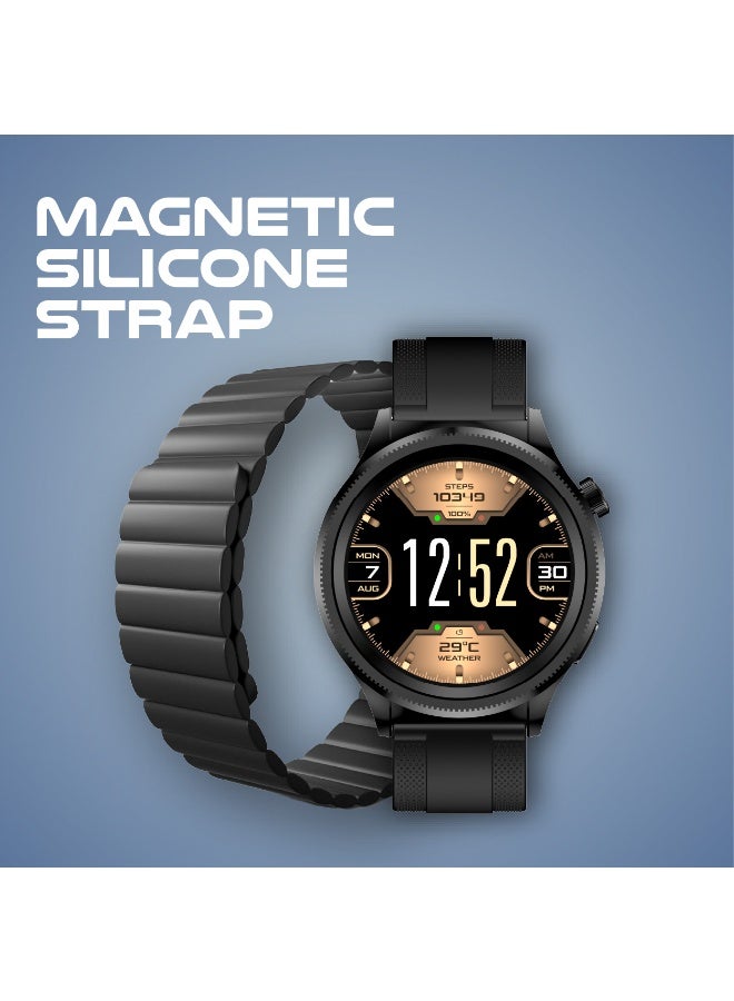 هيزاير ساعة Hezire H-Watch Crown الذكية – شاشة AMOLED 1.43 بوصة، بطارية 6 أيام، مقاومة للماء والغبار IP68، مساعد صوتي، أكثر من 200 وجه ساعة قابل للتخصيص (أسود) - Image 5