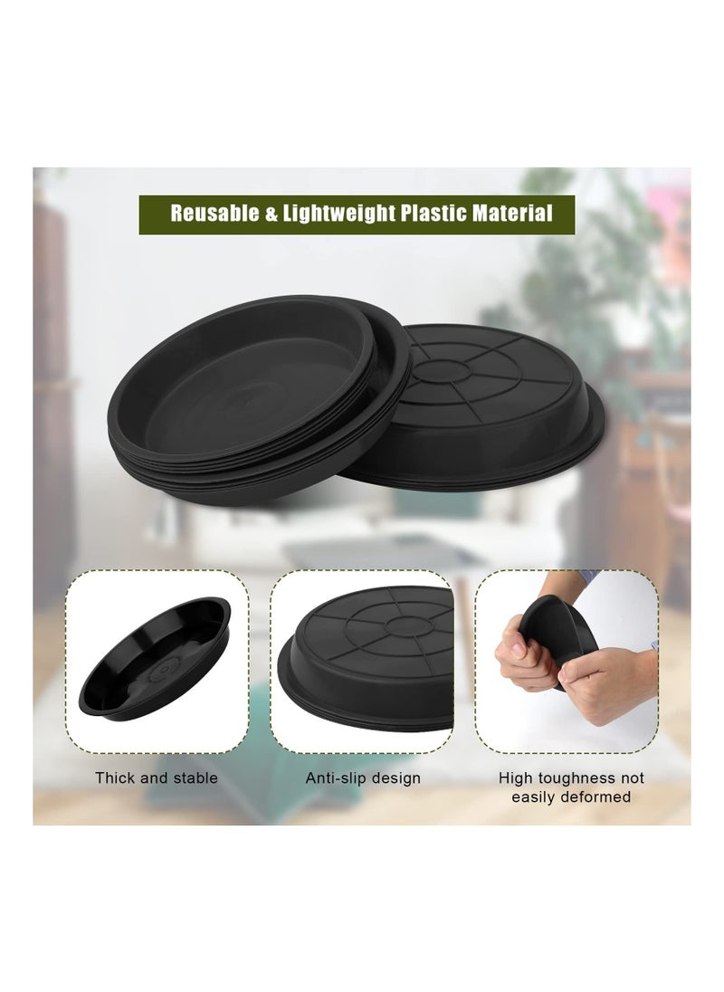 Y&D 12Pcs Garden Plant Saucer, 5.5/6.2/7 Inch Round Water Catcher Tray Flower Pot Drip Trays for Potted Plants, Surface Protection Household Plants (Black)  - Image 3