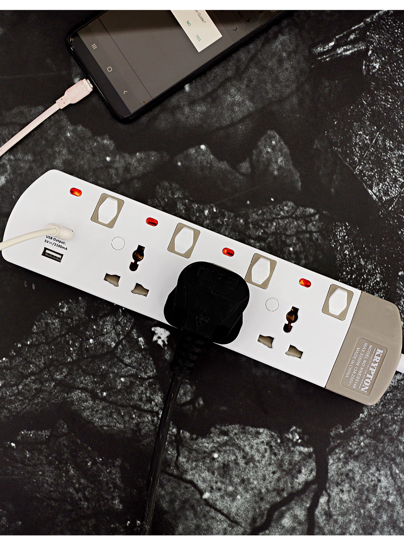 Krypton 3 Way Extension Board Plug Power Extension Socket
