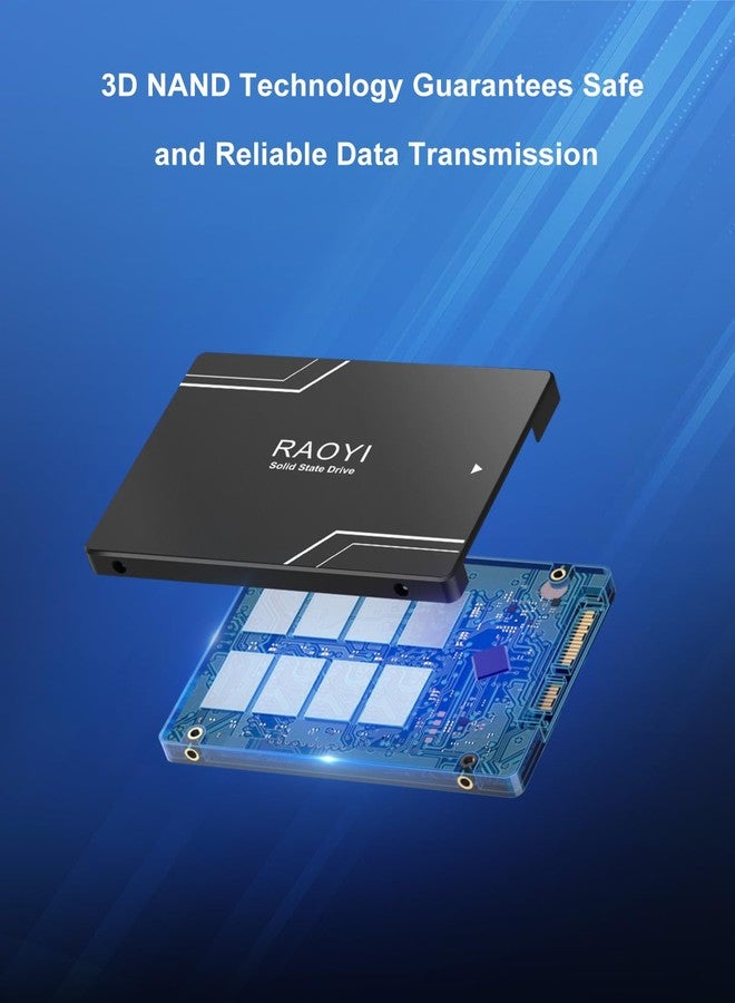 RAOYI 256GB Internal SSD SATA III 2.5” Solid State Drive 3D NAND Flash Advanced SSD Internal Hard Drive Up to 500MB/s SATA 3 SSD Hard Drive Upgrade Performance for PC Laptop - Image 3
