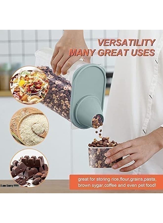 Green Tiger Cereal Containers Set | 2.5L / 2KG Capacity Airtight Food Storage Container | BPA Free Plastic Rice Storage Bin/Dispenser + Measuring Cup & Pour - Image 4