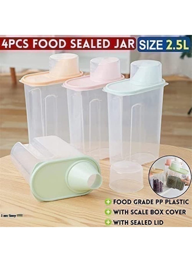 Green Tiger Cereal Containers Set | 2.5L / 2KG Capacity Airtight Food Storage Container | BPA Free Plastic Rice Storage Bin/Dispenser + Measuring Cup & Pour - Image 3