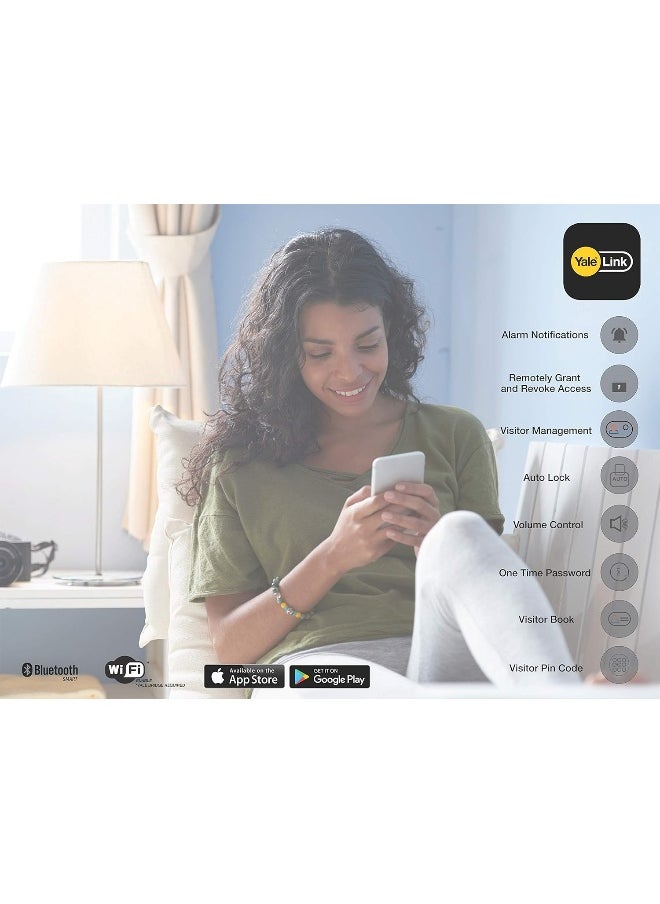 Yale Yale YMI 70 Push Pull Smart Door Lock with Biometric, Pin Code, RF Card, Bluetooth, Mechanical Keys & App Enabled Access, Wi-Fi Optional  - Image 4