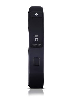 ييل قفل باب ذكي Yale YMI 70 Push Pull مع بصمة الإصبع، رمز PIN، بطاقة RF، بلوتوث، مفاتيح ميكانيكية ووصول عبر التطبيق، واي فاي اختياري، اللون - أسود غير لامع  - Image 1