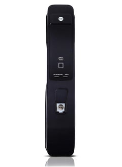 ييل قفل باب ذكي Yale YMI 70 Push Pull مع بصمة الإصبع، رمز PIN، بطاقة RF، بلوتوث، مفاتيح ميكانيكية ووصول عبر التطبيق، واي فاي اختياري، اللون - أسود غير لامع  - Image 3