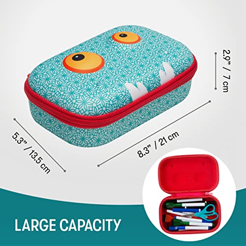 ZIPIT Beast Pencil Box for Kids, Large Capacity Cute Pencil Case for School, Stationery Organizer Box, Blue - Image 2