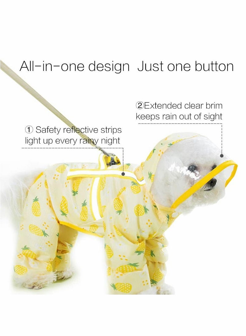 Excefore Dog Raincoat Four Legged Waterproof All Inclusive with Hat,Waterproof Rain Jacket with Night Reflective Strip Small and Medium Dogs Pet Poncho Clothes  - Image 2