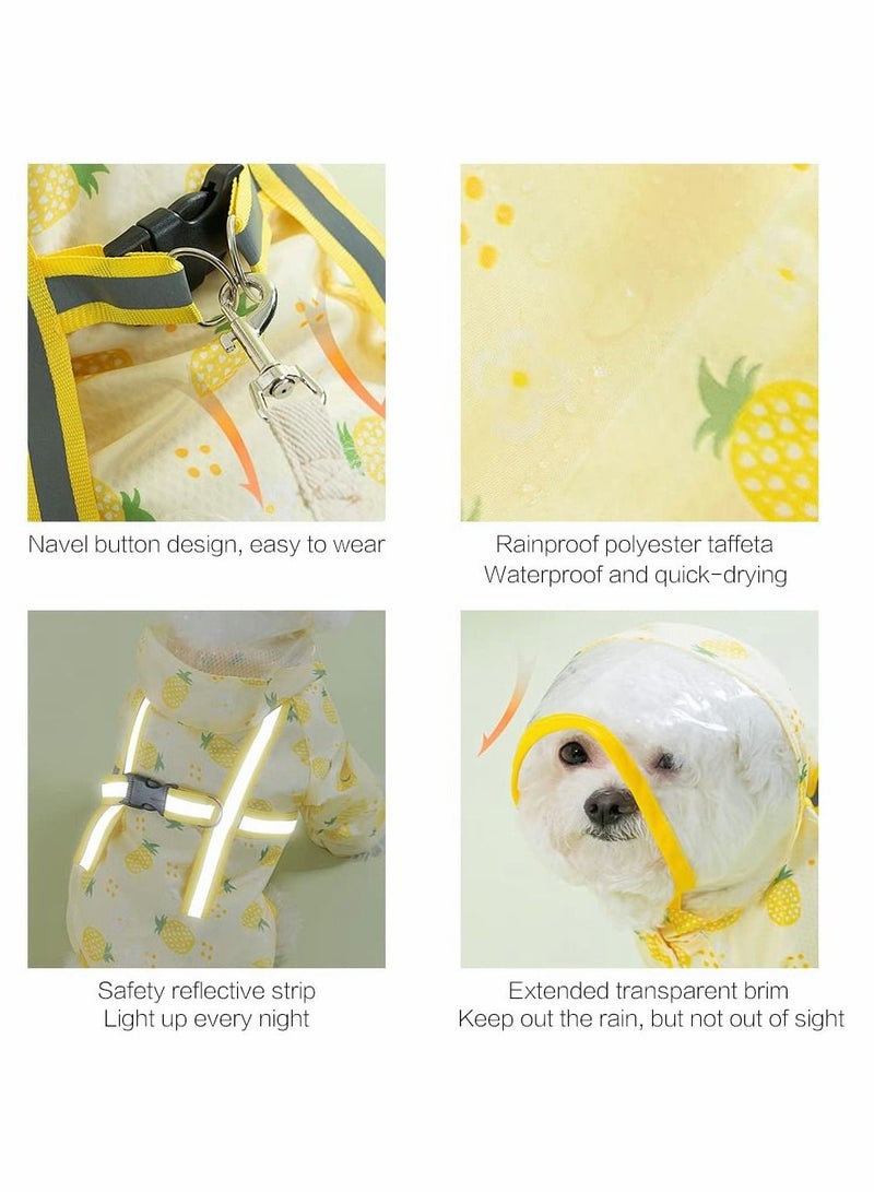 Excefore Dog Raincoat Four Legged Waterproof All Inclusive with Hat,Waterproof Rain Jacket with Night Reflective Strip Small and Medium Dogs Pet Poncho Clothes  - Image 5
