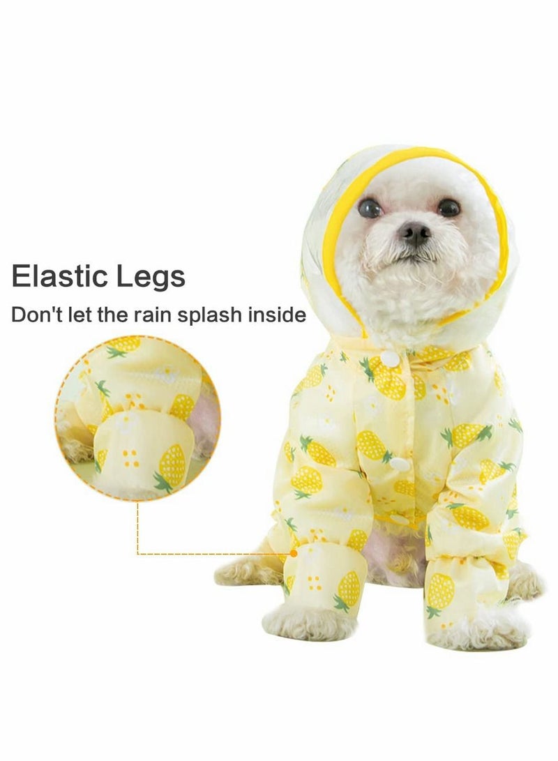 Excefore Dog Raincoat Four Legged Waterproof All Inclusive with Hat,Waterproof Rain Jacket with Night Reflective Strip Small and Medium Dogs Pet Poncho Clothes  - Image 3