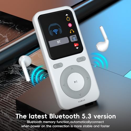 wiwoo 64GB MP3 Player with Bluetooth,Portable HiFi Lossless Sound Bluetooth MP3 Player with Speaker,Voice Recorder,Shuffle for Sport,Hiking,Running,Micro SD Card up to 128GB(Earbuds Included) - Image 3