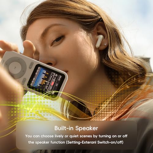wiwoo 64GB MP3 Player with Bluetooth,Portable HiFi Lossless Sound Bluetooth MP3 Player with Speaker,Voice Recorder,Shuffle for Sport,Hiking,Running,Micro SD Card up to 128GB(Earbuds Included) - Image 5