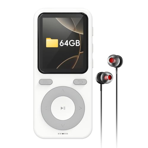 wiwoo 64GB MP3 Player with Bluetooth,Portable HiFi Lossless Sound Bluetooth MP3 Player with Speaker,Voice Recorder,Shuffle for Sport,Hiking,Running,Micro SD Card up to 128GB(Earbuds Included) - Image 1