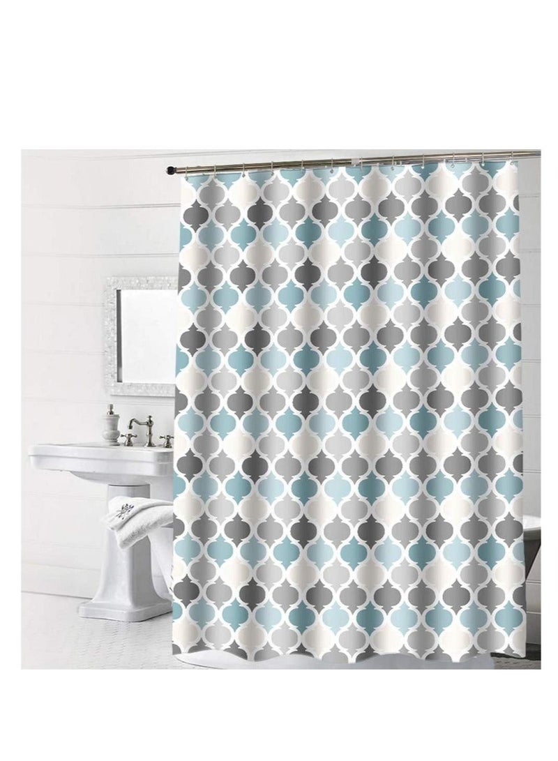 Shower Curtain Waterproof Mould Proof, Waterproof Polyester Fabric, Machine Washable Thicked Polyester Fabric, with 12 Hooks and Weighted Hem for Bath Tub and Shower Stall - Image 2