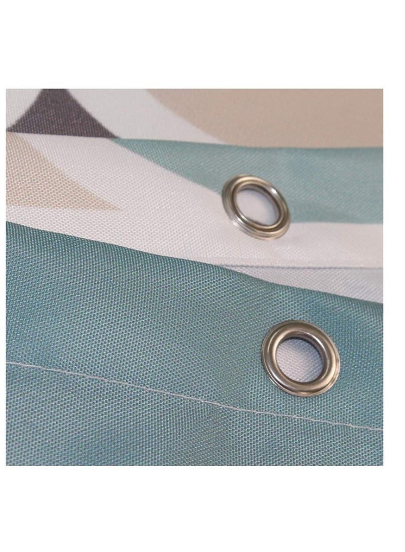 Shower Curtain Waterproof Mould Proof, Waterproof Polyester Fabric, Machine Washable Thicked Polyester Fabric, with 12 Hooks and Weighted Hem for Bath Tub and Shower Stall - Image 5