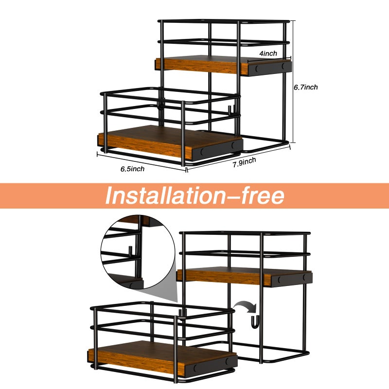RAUMRIGGE 4 Bottle Coffee Syrup Rack Organizer 2 Tier Syrup Holder Stand for Coffee Bar Syrup Storage Shelves for Bar Family Storage Small Wine Rack for Syrup Wine Dressing - Image 2