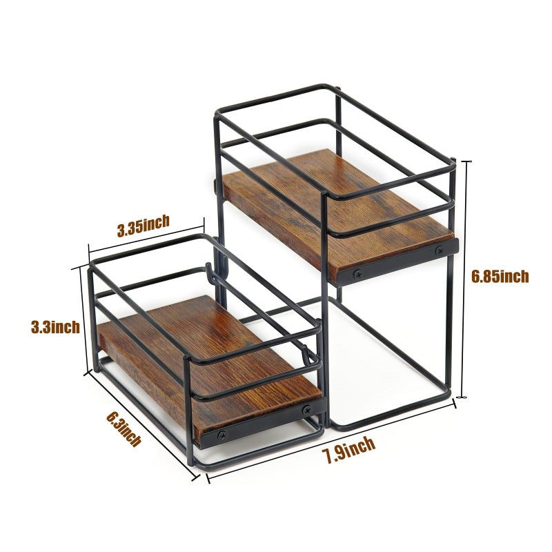 RAUMRIGGE 4 Bottle Coffee Syrup Rack Organizer 2 Tier Syrup Holder Stand for Coffee Bar Syrup Storage Shelves for Bar Family Storage Small Wine Rack for Syrup Wine Dressing - Image 3