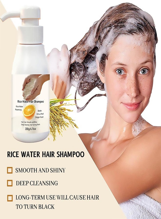 Grospe Rice Water Hair Shampoo，Natural Thickening Shampoo Enriched with Rice Extract and Rosemary，Deeply Cleanses, Moisturizes & Nourishes Hair, Leaving Strands Silky Smooth，6.76 Fl Oz （200g） - Image 2