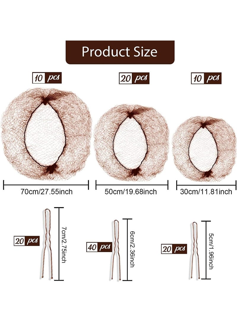 40 قطعة شبكات شعر، شبكات شعر غير مرئية لحفلات الباليه، شبكات شعر لرقص الباليه، مع 80 قطعة دبابيس شعر، تمنع التشابك، للاستخدام في خدمات الطعام، رقص الباليه، النوم، النساء والشعر المستعار - Image 2