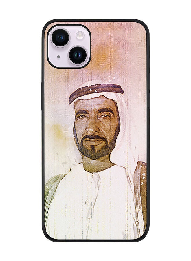 Stylizedd Rugged Black edge case for Apple iPhone 14 Slim fit Soft Case Flexible Rubber Edges Anti Drop TPU Gel Thin Cover -  The Wise Sheikh Zayed - Image 1