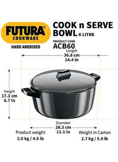 Futura Hard Anodized Cook N Serve Stewpot With Lid 6 Liters Black - pzsku/ZE85FCF8F4C8378268661Z/45/_/1719637495/019d52ca-b519-4ef5-bc03-29cba87043ca