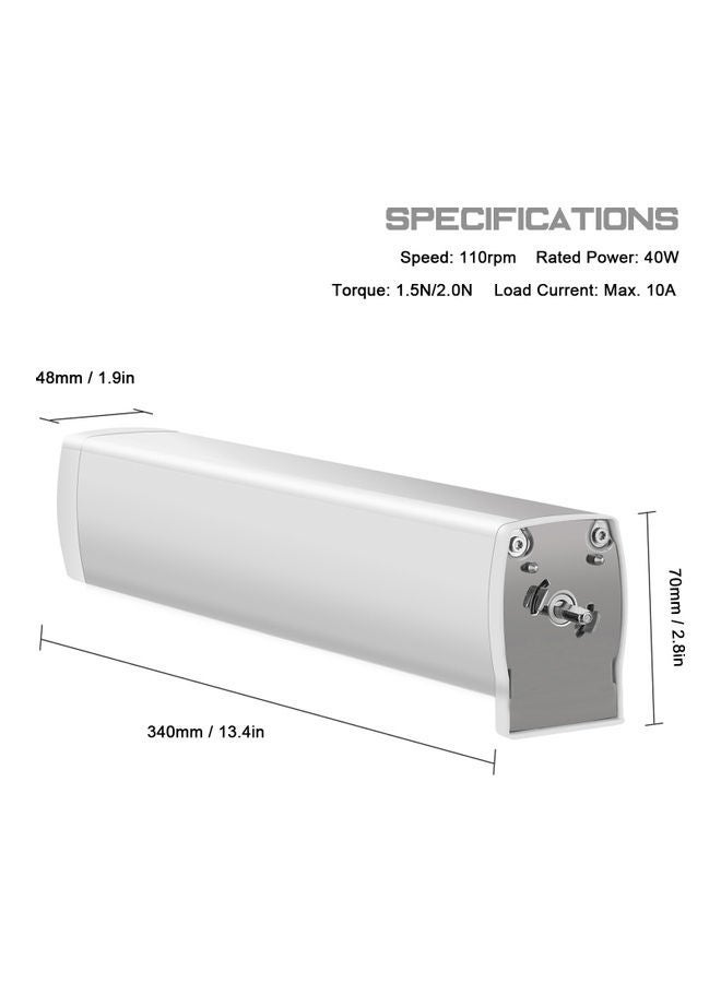NIBEMINENT Electric Motorized Curtain Roller Silver - Image 2