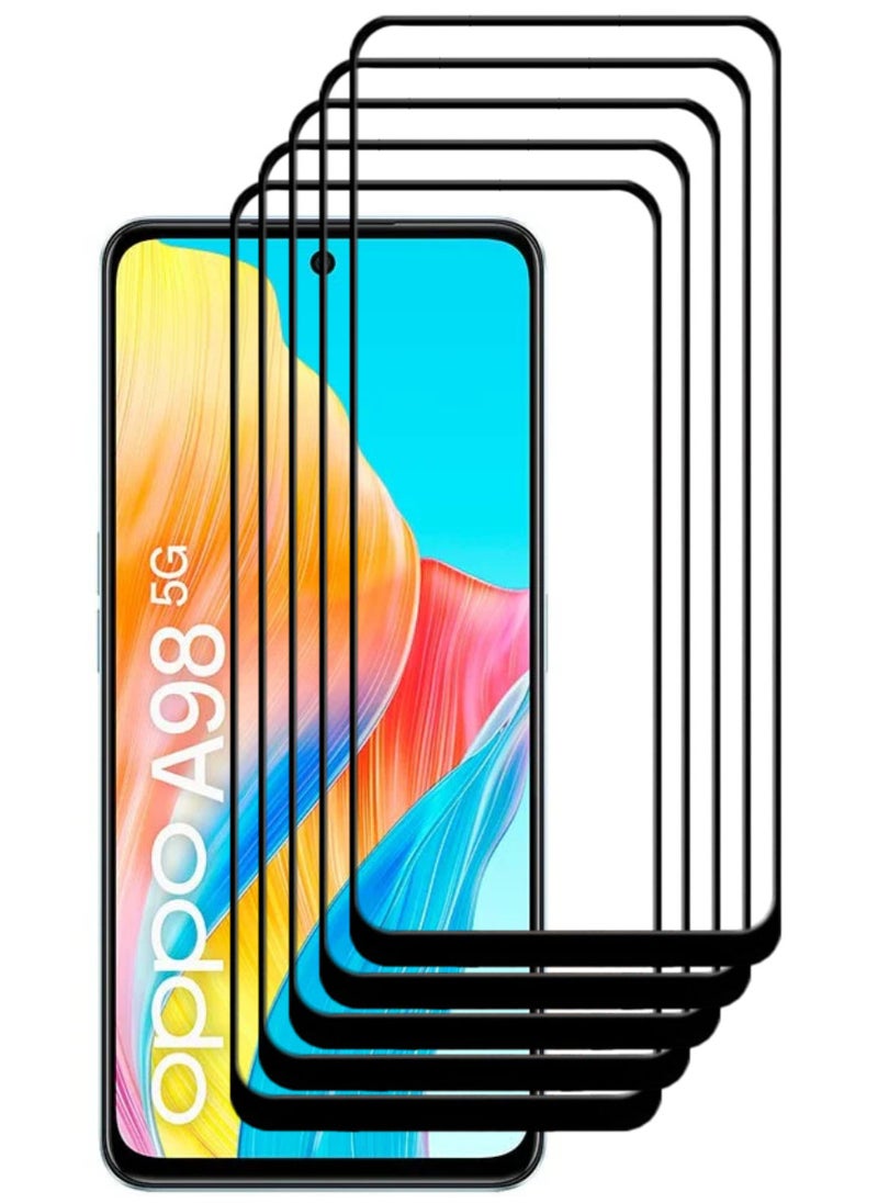 ACLIX 5 Pieces Antistatic ESD Dustproof Premium Quality High Definition Tempered Glass Screen Protector Designed For Oppo A98 - Image 1
