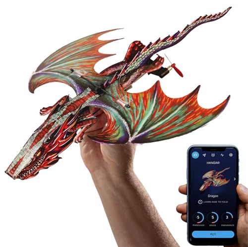 POWERUP 4.0 Dragon Edition - The Next-Generation Smartphone Controlled Paper Airplane Kit, RC Controlled. Easy to Fly with Autopilot & Gyro Stabilizer. for Hobbyists, Pilots, Tinkerers. - Image 1