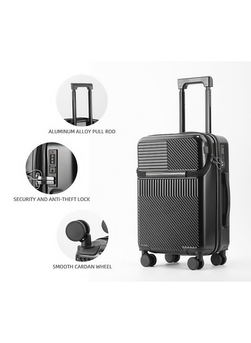 Skycare 20" Extendable Carry-On Luggage with USB Port, 4 Spinner Wheels, Lock & Laptop Compartment | Airline Approved, Lightweight & Durable - Image 1