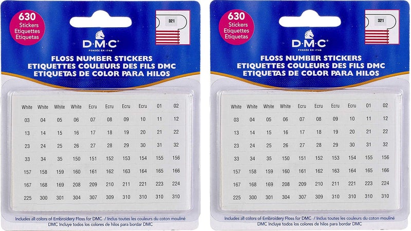 DMC DMC 6103 Floss Number Stickers 630Stickers 2 Pack