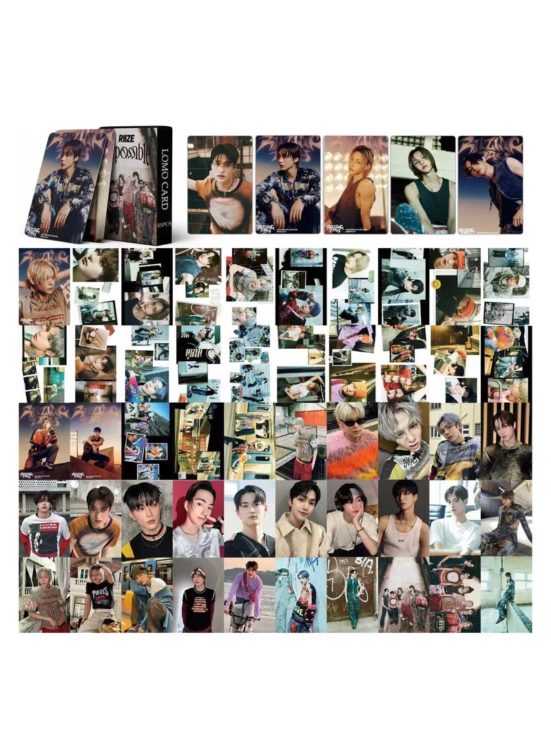 NIBEMINENT 55 Pcs Kpop RIIZE Impossible Lomo Cards Card For Fans Collection Gifts - Image 2