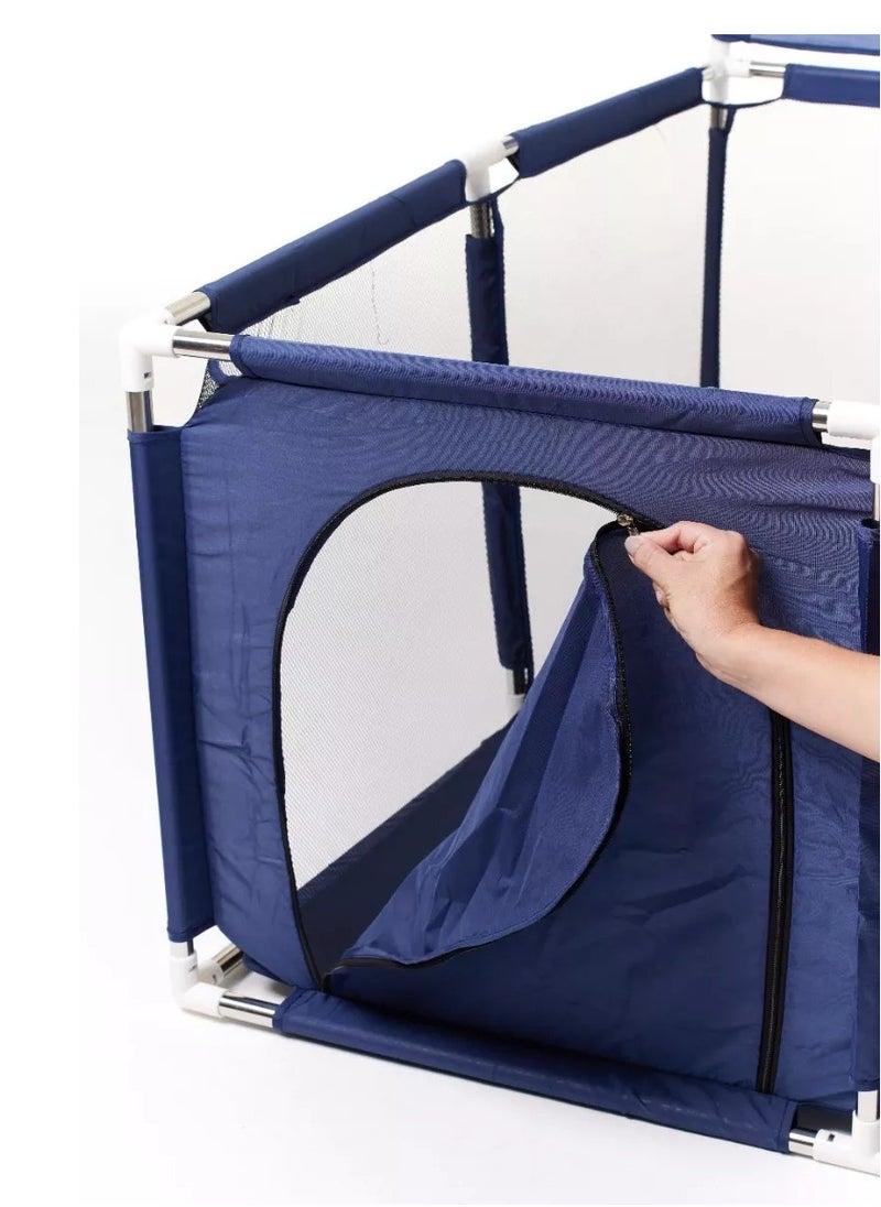 Toshionics - Portable Baby Playpen, Foldable Safety Fence for Kids & Toddlers, Indoor & Outdoor Use, Activity Center with 30 Balls, Easy Fold Play Yard, Baby Safety Playpen with Basketball Hoop - Image 1