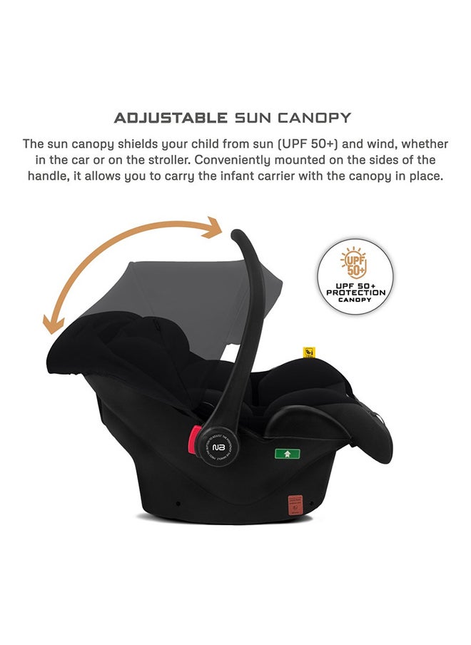 neobreez I-Sacro I-Size Infant Car Seat|Lightweight Baby Carrier Car Seat|Includes Seat Reducer & Seat Wedge, 3 Point Strap|Ece R129|Newborn To 15 Months|Waterproof Upf50+ Canopy  (13Kg, 40-85Cm)  - Image 5